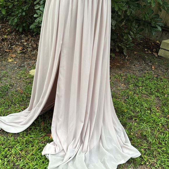 Lulu's 'Lovely Endings' Dusty Lilac One-Shoulder Pleated Maxi Dress, size Large - Picture 7 of 11